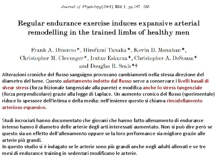 Alterazioni croniche del flusso sanguigno provocano cambiamenti nella stessa direzione del diametro del lume.