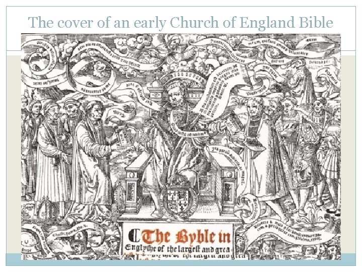 The cover of an early Church of England Bible 
