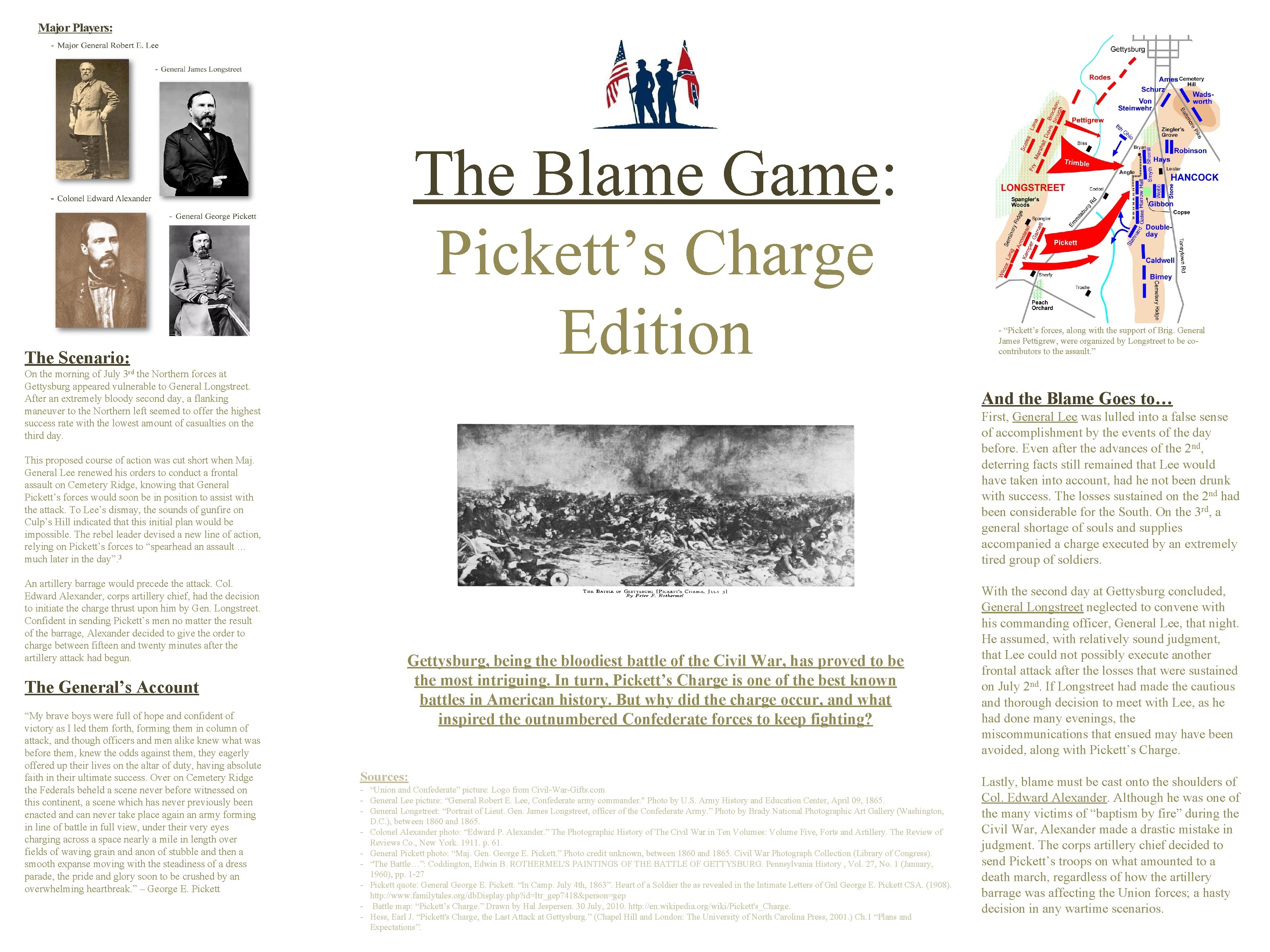 The Blame Game: Pickett’s Charge Edition The Scenario: On the morning of July 3