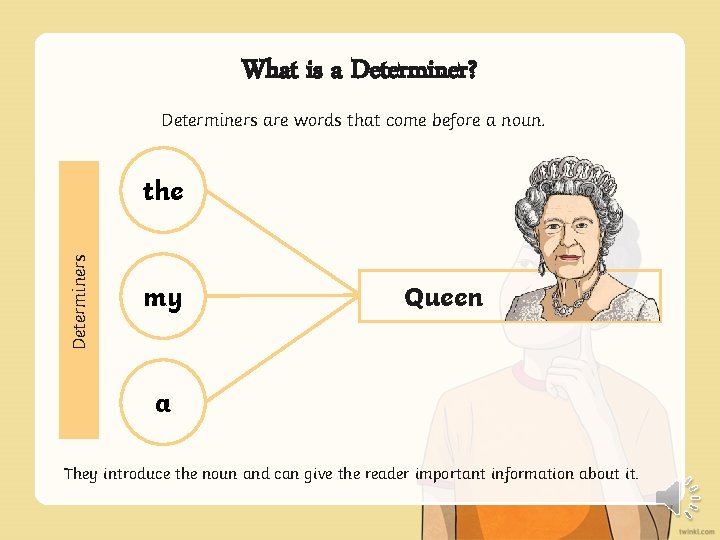 What is a Determiner? Determiners are words that come before a noun. Determiners the