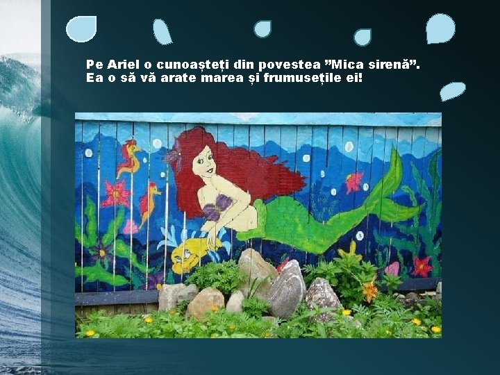 Pe Ariel o cunoașteți din povestea ”Mica sirenă”. Ea o să vă arate marea