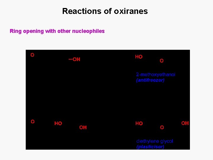Reactions of oxiranes Ring opening with other nucleophiles 