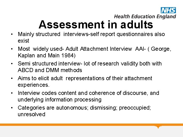 Assessment in adults • Mainly structured interviews-self report questionnaires also exist • Most widely Assessment in adults • Mainly structured interviews-self report questionnaires also exist • Most widely