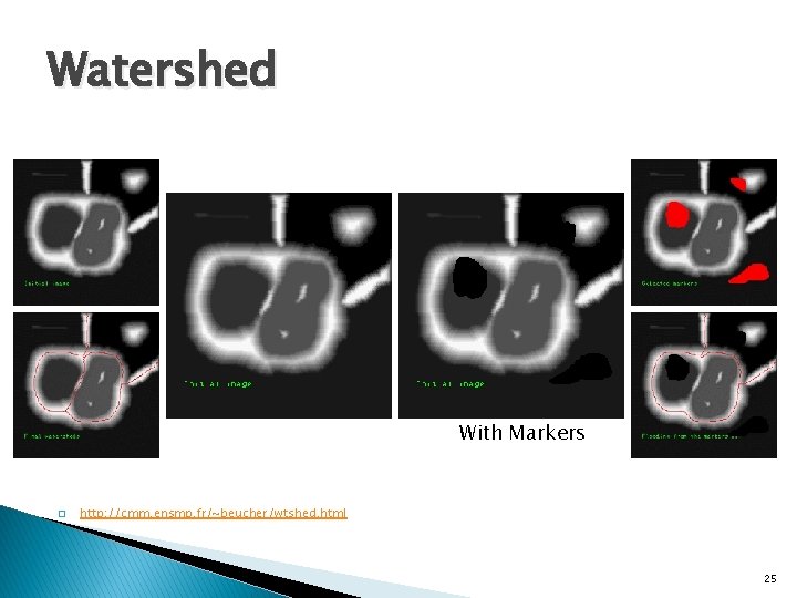 Watershed With Markers � http: //cmm. ensmp. fr/~beucher/wtshed. html 25 