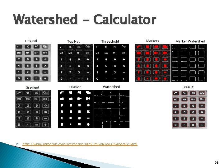 Watershed - Calculator � http: //www. mmorph. com/mxmorph/html/mmdemos/mmdcalc. html 26 