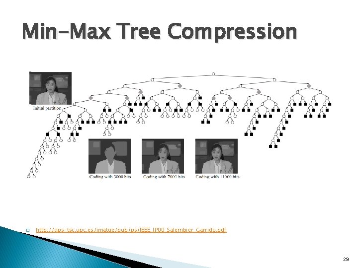 Min-Max Tree Compression � http: //gps-tsc. upc. es/imatge/pub/ps/IEEE_IP 00_Salembier_Garrido. pdf 29 