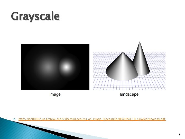 Grayscale � http: //ia 700307. us. archive. org/7/items/Lectures_on_Image_Processing/EECE 253_18_Gray. Morphology. pdf 9 