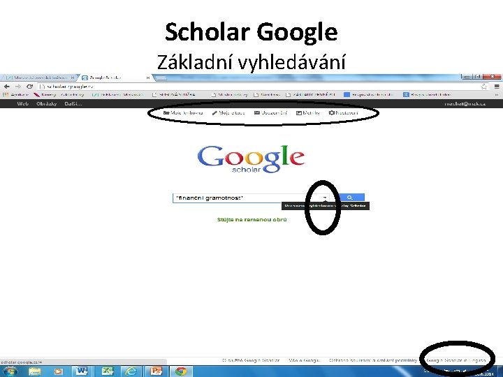 Scholar Google Základní vyhledávání 