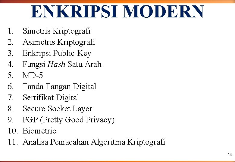 ENKRIPSI MODERN 1. 2. 3. 4. 5. 6. 7. 8. 9. 10. 11. Simetris