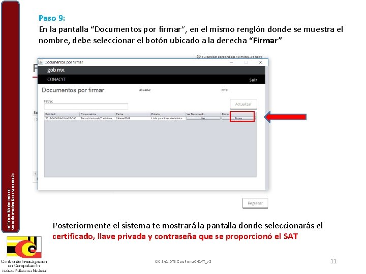 Instituto Politécnico Nacional Centro de Investigación en Computación Paso 9: En la pantalla “Documentos