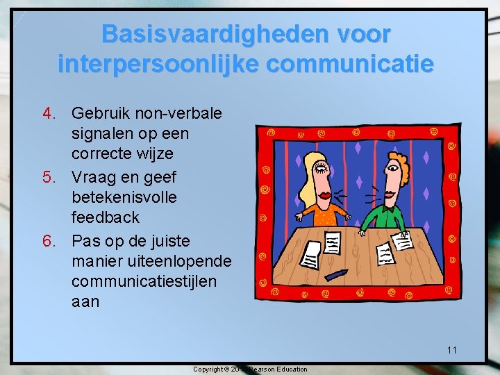 Basisvaardigheden voor interpersoonlijke communicatie 4. Gebruik non-verbale signalen op een correcte wijze 5. Vraag