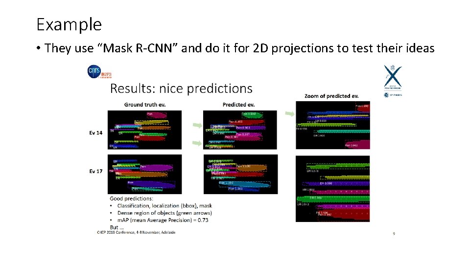 Example • They use “Mask R-CNN” and do it for 2 D projections to