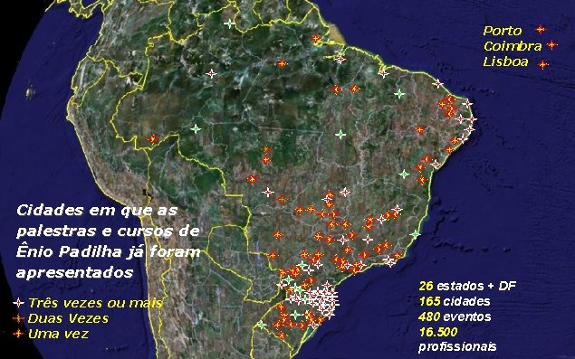 Porto Coimbra Lisboa Cidades em que as palestras e cursos de Ênio Padilha já