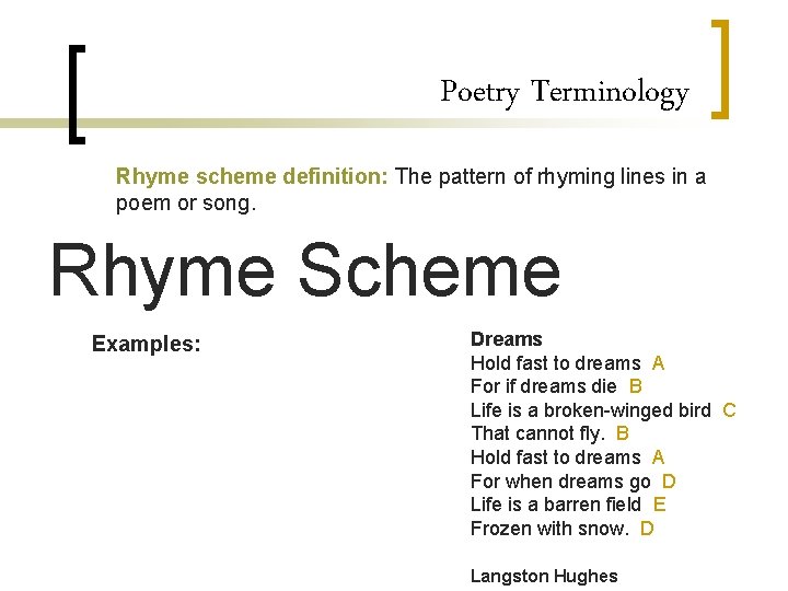 Types Of Rhyming Patterns Poetry Adapted From www sd 36 bc caearlmadanieltoenglish