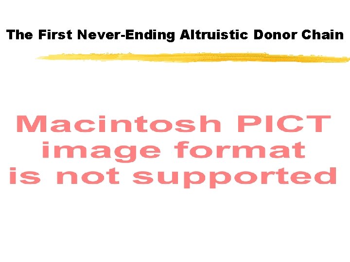 The First Never-Ending Altruistic Donor Chain 