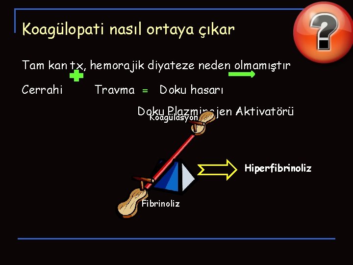 Koagülopati nasıl ortaya çıkar Tam kan tx, hemorajik diyateze neden olmamıştır Cerrahi Travma = Koagülopati nasıl ortaya çıkar Tam kan tx, hemorajik diyateze neden olmamıştır Cerrahi Travma =