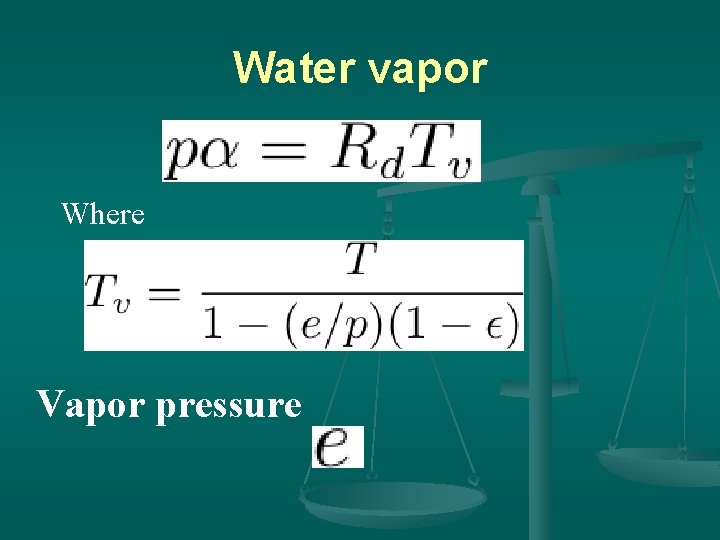 Water vapor Where Vapor pressure 