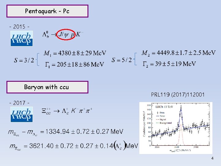 Pentaquark - Pc - 2015 - Baryon with ccu PRL 119 (2017)112001 - 2017