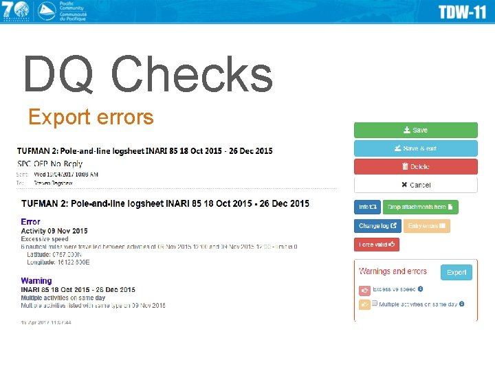 DQ Checks Export errors 