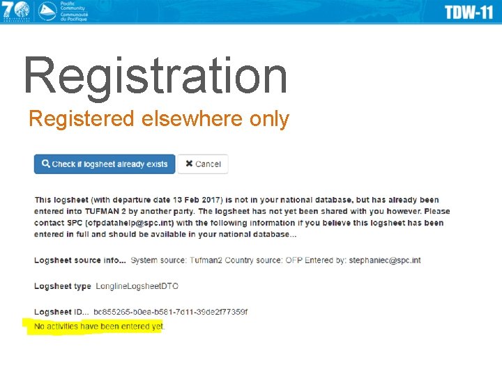 Registration Registered elsewhere only 