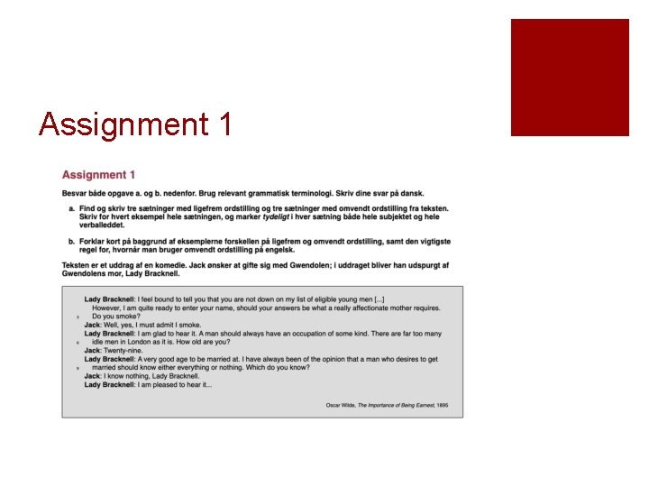 Assignment 1 Assignment 1