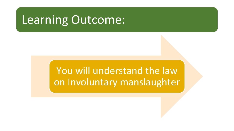 Learning Outcome: You will understand the law on Involuntary manslaughter 