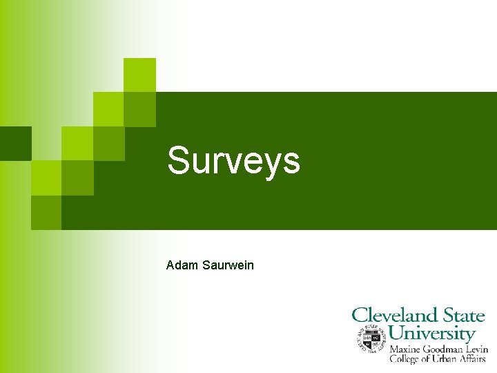 Surveys Adam Saurwein 