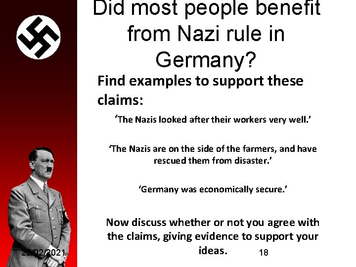 Did most people benefit from Nazi rule in Germany? Find examples to support these