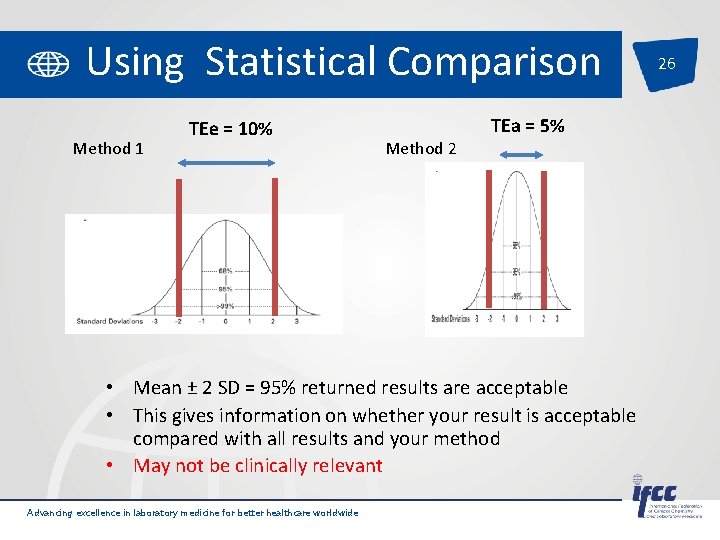 Using Statistical Comparison Method 1 TEe = 10% Method 2 TEa = 5% •