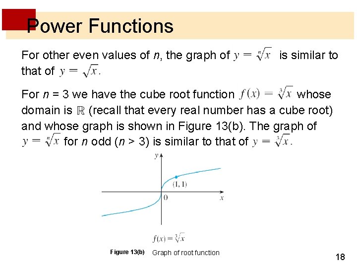 Power Functions For other even values of n, the graph of that of is