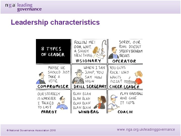 Leadership characteristics © National Governance Association 2018 www. nga. org. uk/leadinggovernance Leadership characteristics © National Governance Association 2018 www. nga. org. uk/leadinggovernance