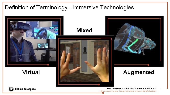 Definition of Terminology - Immersive Technologies Mixed Virtual Augmented © 2019 Collins Aerospace, a
