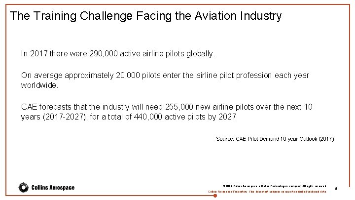 The Training Challenge Facing the Aviation Industry In 2017 there were 290, 000 active