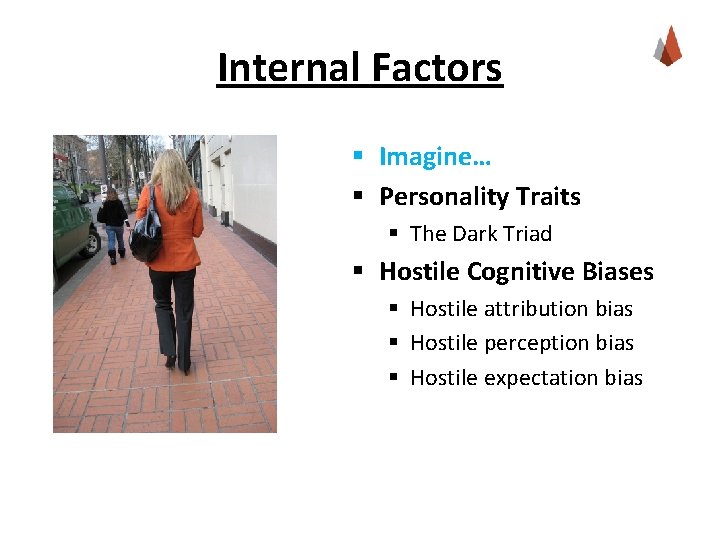 Internal Factors § Imagine… § Personality Traits § The Dark Triad § Hostile Cognitive