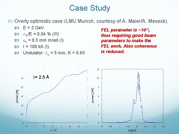 Case Study Overly optimistic case (LMU Munich, courtesy of A. Maier/A. Meseck). E =