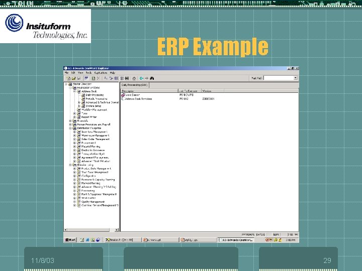 Enterprise Resource Planning ERP Doug Anderson William Hodge