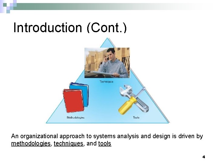 Introduction (Cont. ) An organizational approach to systems analysis and design is driven by