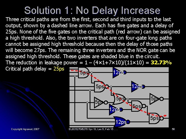 Solution 1: No Delay Increase Three critical paths are from the first, second and