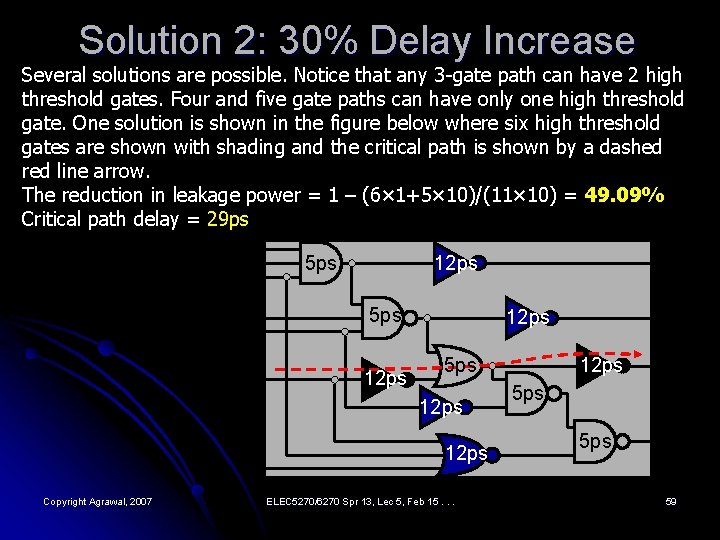 Solution 2: 30% Delay Increase Several solutions are possible. Notice that any 3 -gate