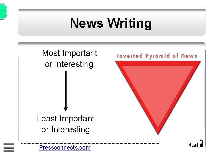 News Writing Most Important or Interesting Least Important or Interesting Pressconnects. com 