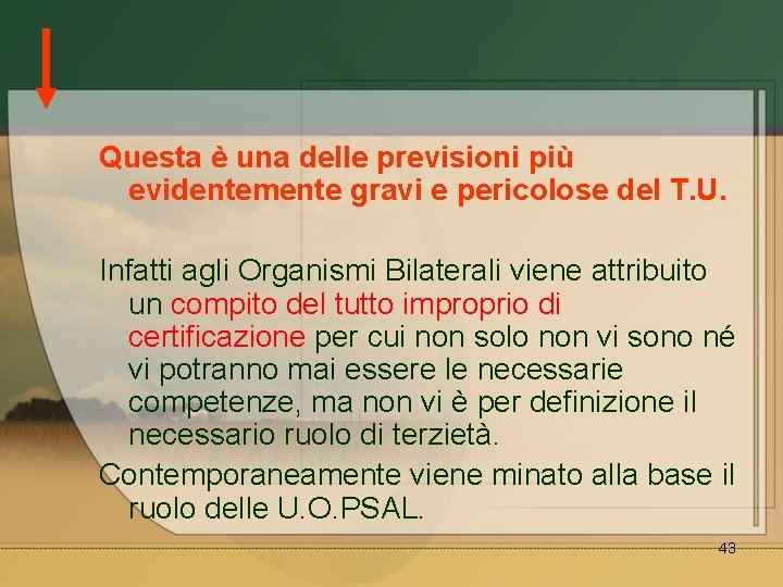 Questa è una delle previsioni più evidentemente gravi e pericolose del T. U. Infatti