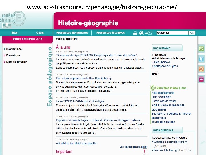 www. ac-strasbourg. fr/pedagogie/histoiregeographie/ 