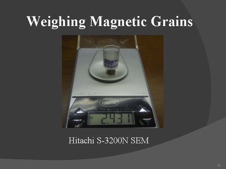 Weighing Magnetic Grains Hitachi S-3200 N SEM 12 