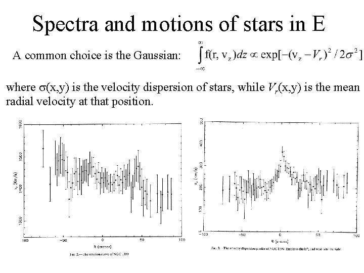 Spectra and motions of stars in E A common choice is the Gaussian: where