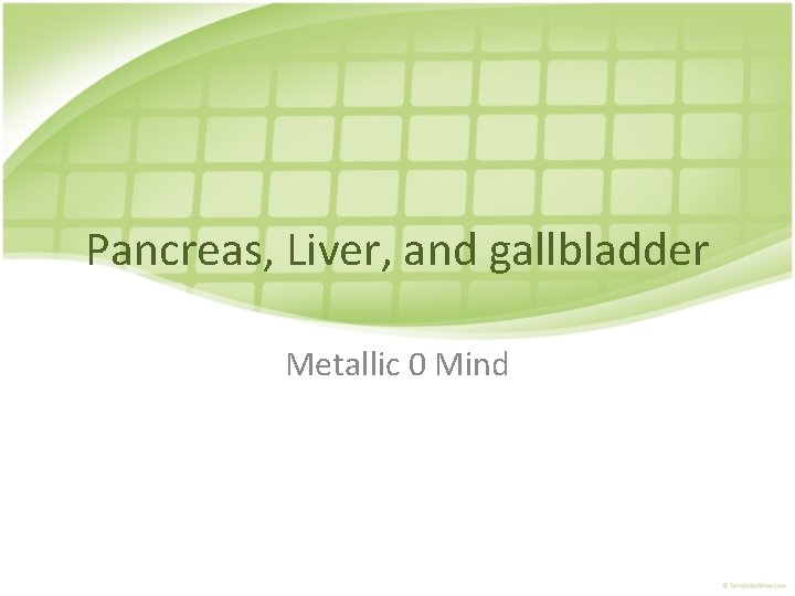 Pancreas, Liver, and gallbladder Metallic 0 Mind 