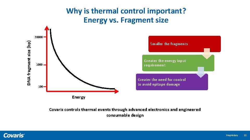 Why is thermal control important? Energy vs. Fragment size DNA fragment size (bp) 20000