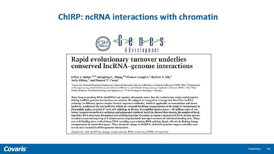 Ch. IRP: nc. RNA interactions with chromatin Proprietary 50 