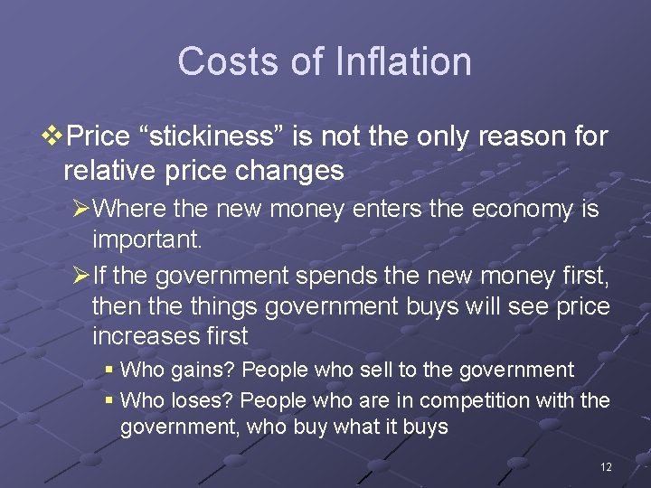 Costs of Inflation v. Price “stickiness” is not the only reason for relative price