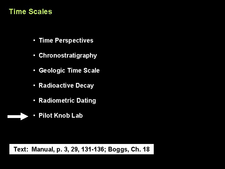 Time Scales • Time Perspectives • Chronostratigraphy • Geologic Time Scale • Radioactive Decay