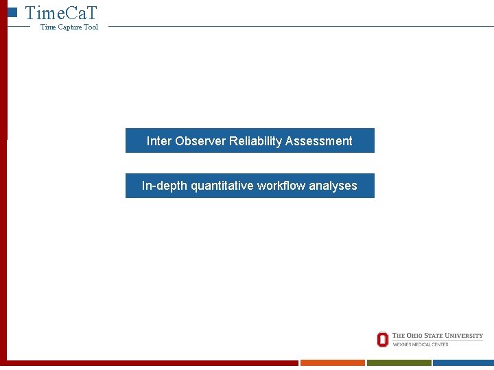 Time. Ca. T Time Capture Tool Inter Observer Reliability Assessment In-depth quantitative workflow analyses